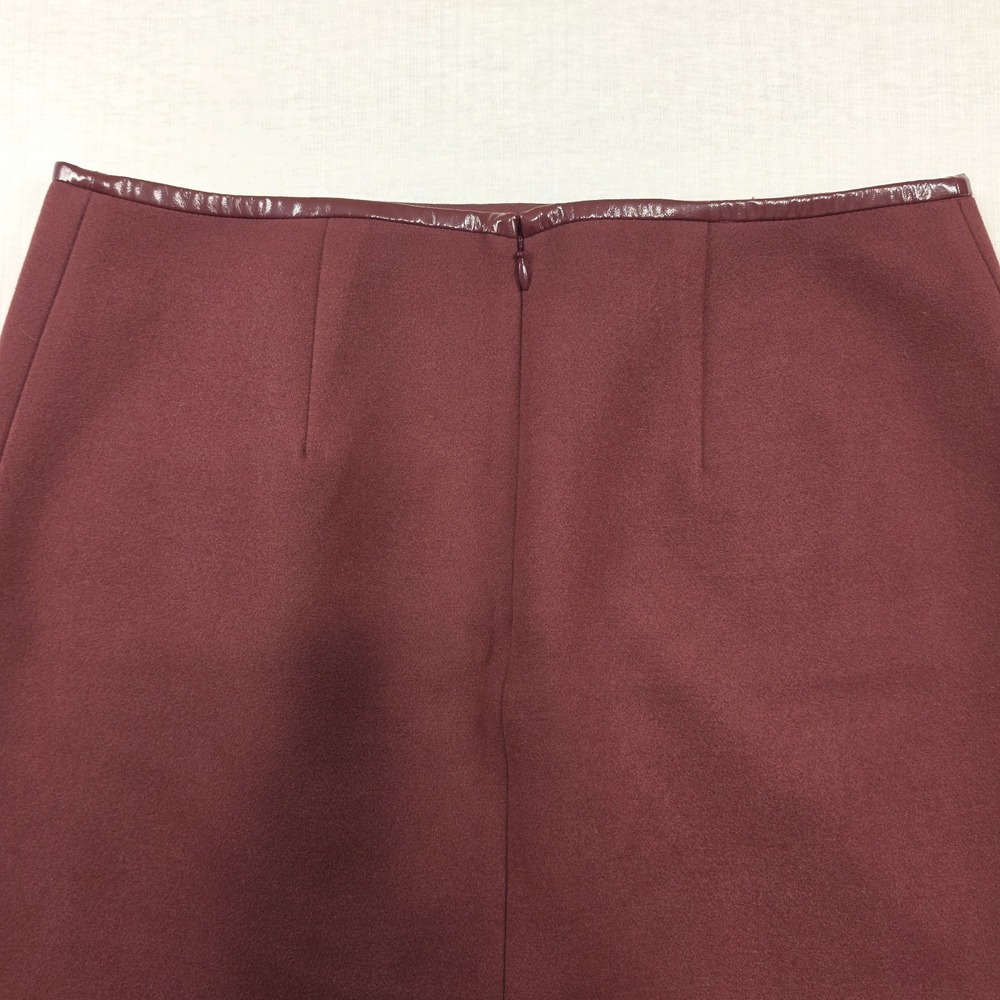 White House Black Market Maroon Faux Suede Boot Skirt Size 10 NWT Smart Casual - Picture 6 of 12